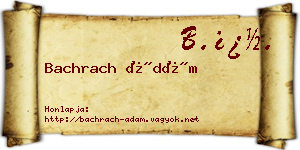Bachrach Ádám névjegykártya